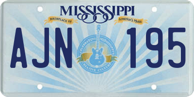 MS license plate AJN195