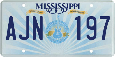 MS license plate AJN197