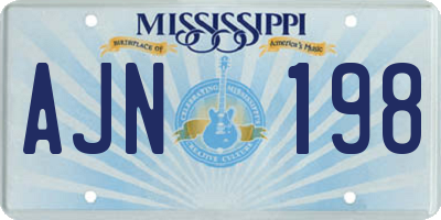 MS license plate AJN198