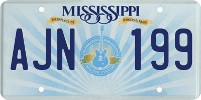 MS license plate AJN199