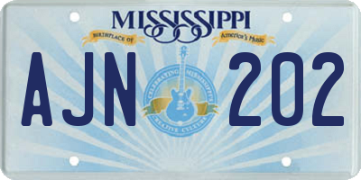 MS license plate AJN202