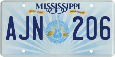 MS license plate AJN206