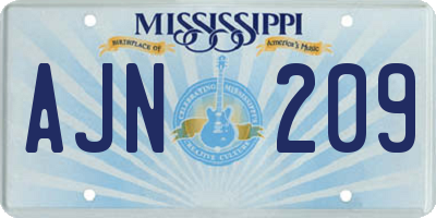 MS license plate AJN209