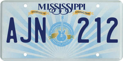 MS license plate AJN212