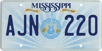 MS license plate AJN220