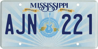 MS license plate AJN221