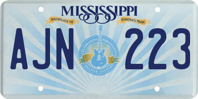 MS license plate AJN223