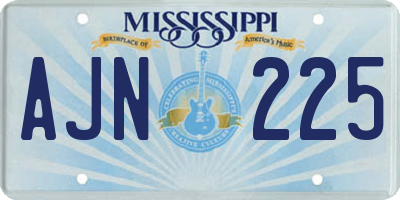 MS license plate AJN225