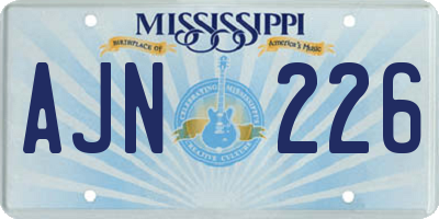 MS license plate AJN226