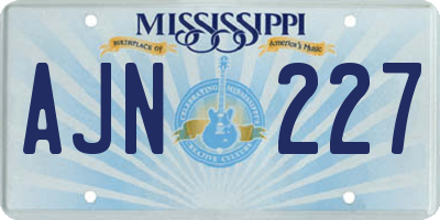 MS license plate AJN227