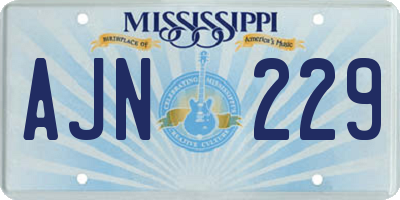 MS license plate AJN229
