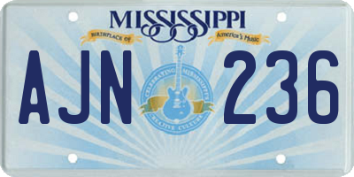 MS license plate AJN236