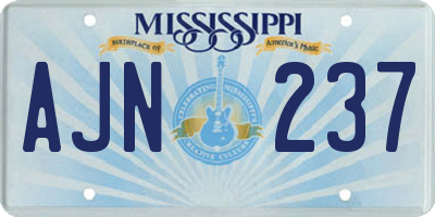 MS license plate AJN237