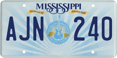 MS license plate AJN240