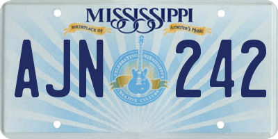MS license plate AJN242