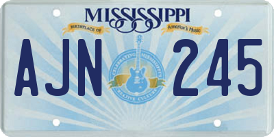 MS license plate AJN245