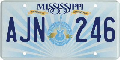 MS license plate AJN246
