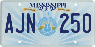 MS license plate AJN250