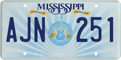 MS license plate AJN251