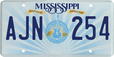 MS license plate AJN254