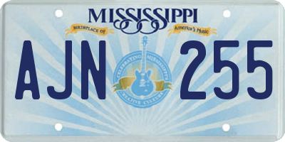 MS license plate AJN255
