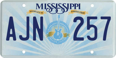 MS license plate AJN257