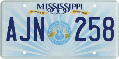 MS license plate AJN258