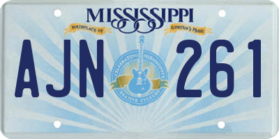 MS license plate AJN261