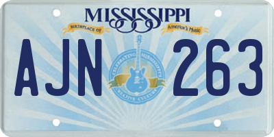 MS license plate AJN263