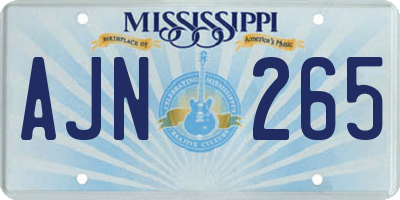 MS license plate AJN265