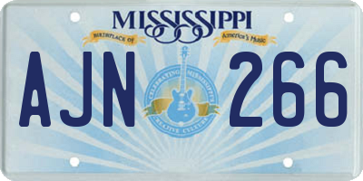 MS license plate AJN266