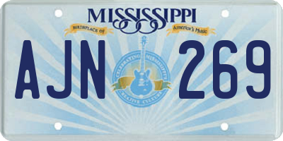 MS license plate AJN269