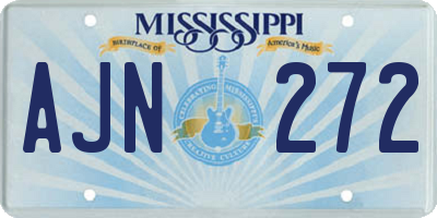 MS license plate AJN272