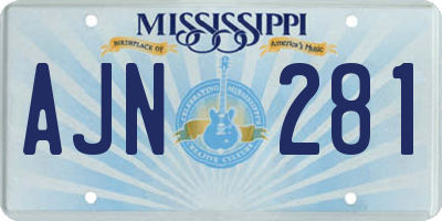 MS license plate AJN281
