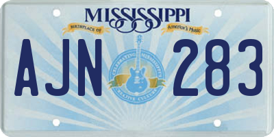 MS license plate AJN283