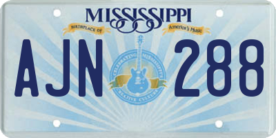 MS license plate AJN288