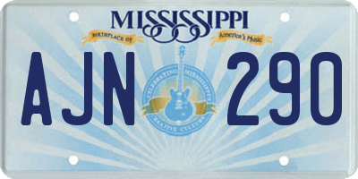 MS license plate AJN290