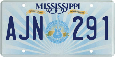 MS license plate AJN291