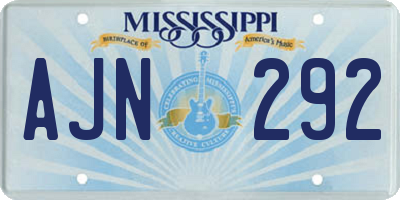 MS license plate AJN292