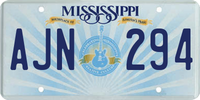 MS license plate AJN294