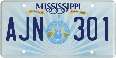 MS license plate AJN301