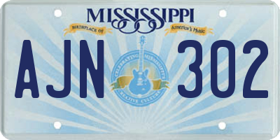 MS license plate AJN302