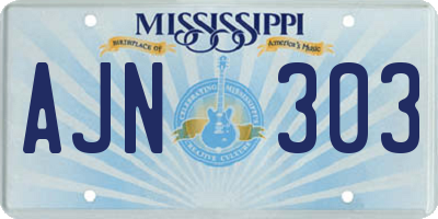 MS license plate AJN303