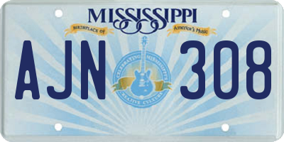 MS license plate AJN308