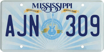 MS license plate AJN309