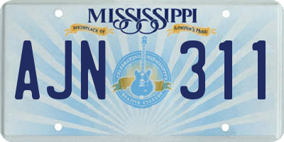 MS license plate AJN311