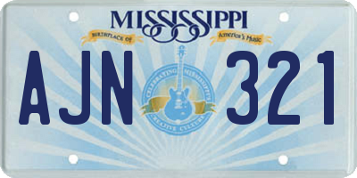 MS license plate AJN321