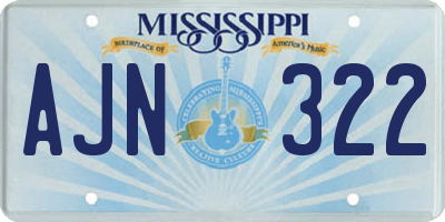 MS license plate AJN322