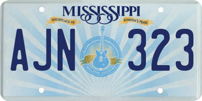 MS license plate AJN323