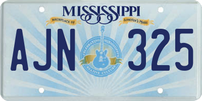 MS license plate AJN325